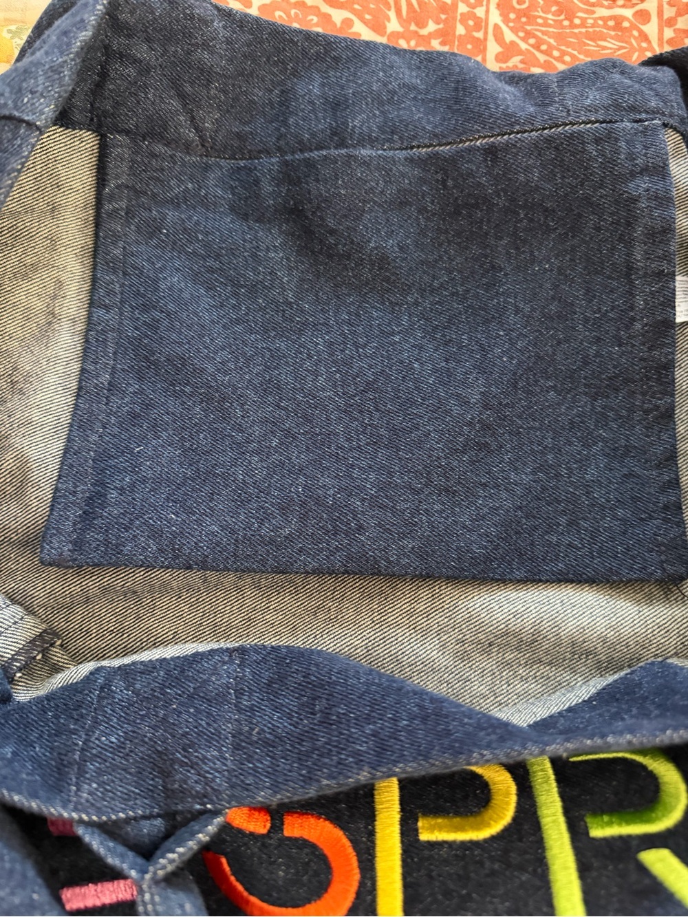 Esprit Denim Tote with Rainbow Logo - Picture 6 of 6